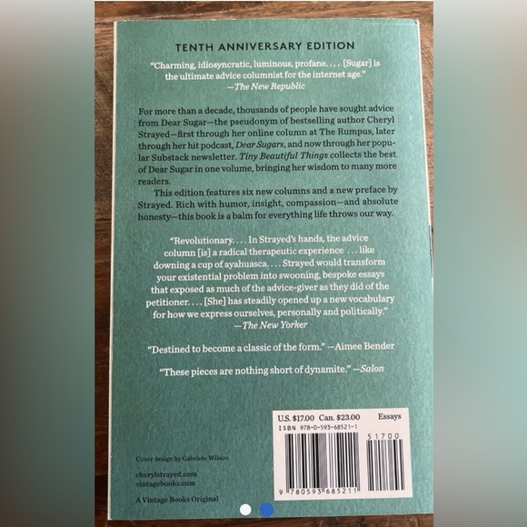 Tiny Beautiful Things by Cheryl Strayed - 10th Anniversary Edition - Paperback - Picture 2 of 2